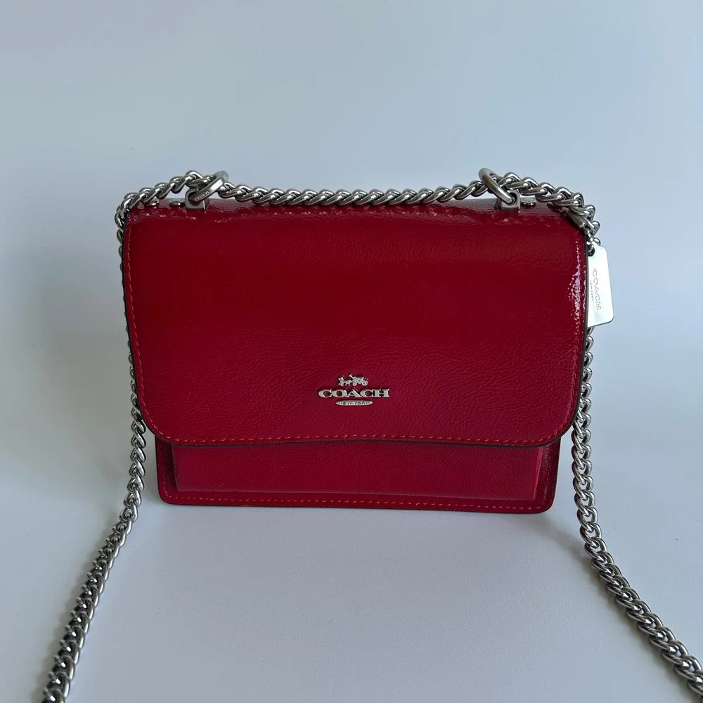 Coach Mini Klare Red Patent Leather Crossbody Bag Excellent